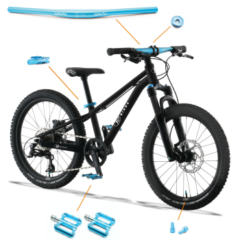 lekki rower dla dzieci kubikes 20 S DISC MTB czarno-niebieski. bajkids.pl